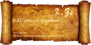 Köpeczi Zsombor névjegykártya